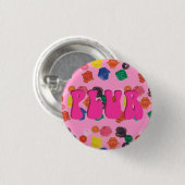Rave Kandi Pink "PLUR"ピン 缶バッジ (正面&裏面)