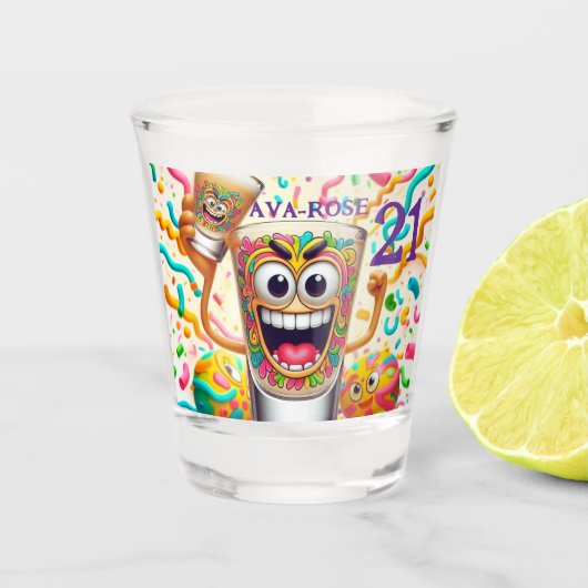 Rave Party Shot Glass – vibrant Fun  ショットグラス (正面)