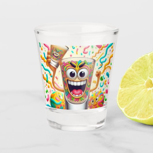 Rave Party Shot Glass – vibrant Fun  ショットグラス (正面)