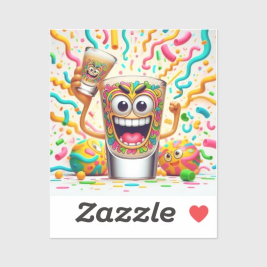 Rave Party Shot Glass – vibrant Fun シール (シート)