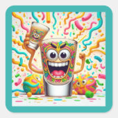 Rave Party Shot Glass – vibrant Fun  スクエアシール (正面)