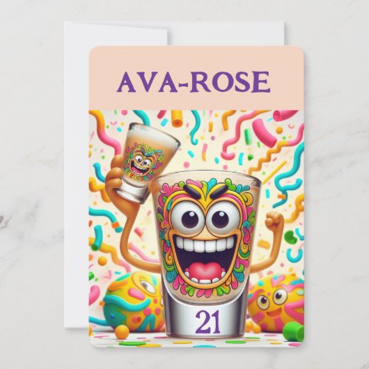 Rave Party Shot Glass – vibrant Fun  招待状 (正面)