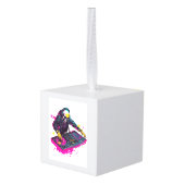 Rave Skull � EDM Party Skeleton DJ キューブオーナメント (裏面アングル)