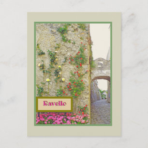 RAVELLO,イタリア/石材通り,アーチ,バラ ポストカード