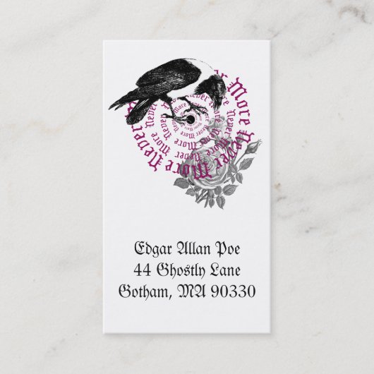 Ravenおよびバラプロファイルカード 名刺 (正面)