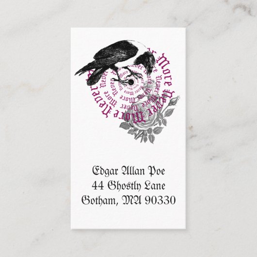 Ravenおよびバラプロファイルカード 名刺 (正面)