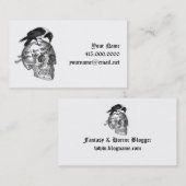 Ravenとスカルのブロガーのカード 名刺 (正面/裏面)