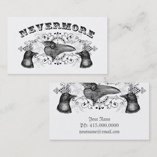 RavenとCrowsゴシックのプロファイル 名刺 (正面/裏面)