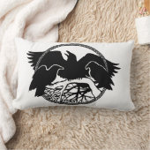 Ravenアートピロー先住民スピリットアニマルRavenピロー ランバークッション (ブランケット)