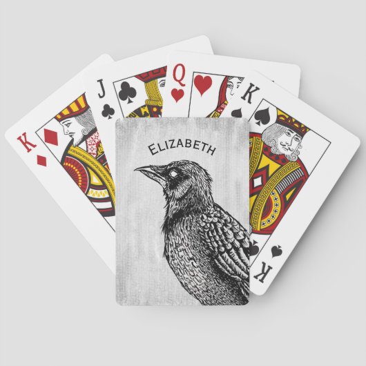 Ravenゴシック白黒ホラーインクスケッチ名 トランプ (裏面)