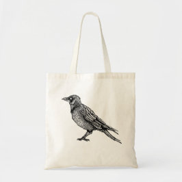 Ravenゴシック黒白ホラーインクスケッチ トートバッグ