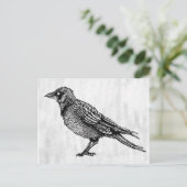 Ravenゴシック黒白ホラーインクスケッチ ポストカード (スタンド正面)