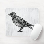 Ravenゴシック黒白ホラーインクスケッチ マウスパッド (マウス)