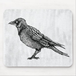 Ravenゴシック黒白ホラーインクスケッチ マウスパッド