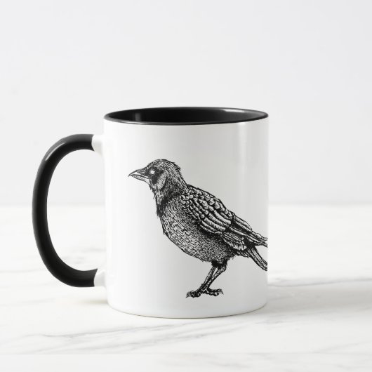 Ravenゴシック黒白ホラーインクスケッチ マグカップ (左)