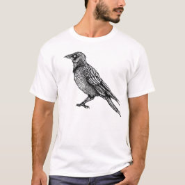 Ravenゴシック黒白ホラーインクスケッチ Tシャツ