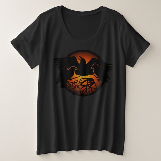 RavenシャツウィメンズプラスサイズレイブンTシャツ プラスサイズTシャツ (デザイン正面)