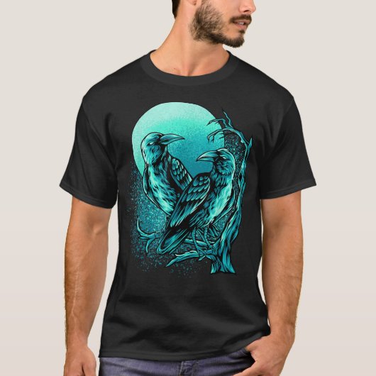 Ravenシャツ男性女性TシャツゴシックBIR Tシャツ (正面)