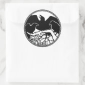 RavenステッカーRaven Gives Raven Crow Artステッカー ラウンドシール (バッグ)