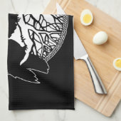 Ravenタオル最初の国Ravenアートティータオルギフト キッチンタオル (四つ折り)