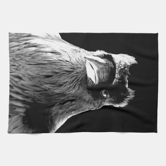 Ravenタオル精霊動物Ravenアート茶タオル贈り物 キッチンタオル (横)