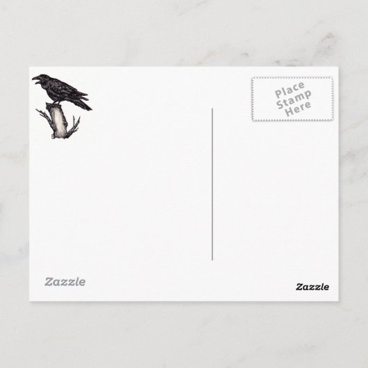 Ravenハロウィーン葉書、日付を変更できる ポストカード (裏面)