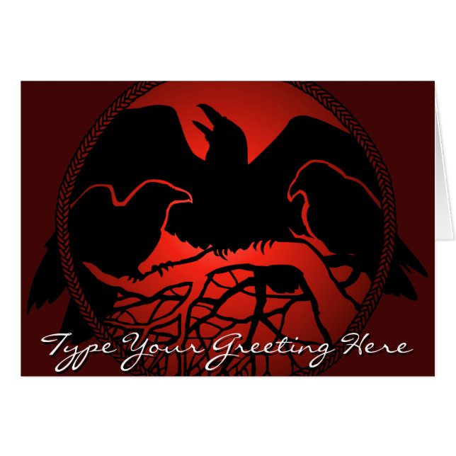 RavenパーソナライズされたカーカッコいいドCrowアートカード (正面横)