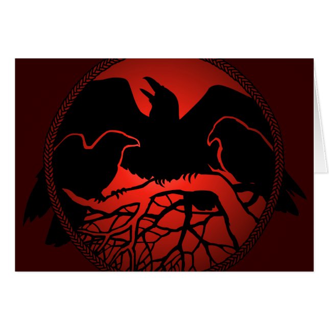 RavenパーソナライズされたカーカッコいいドCrowアートカード (正面横)