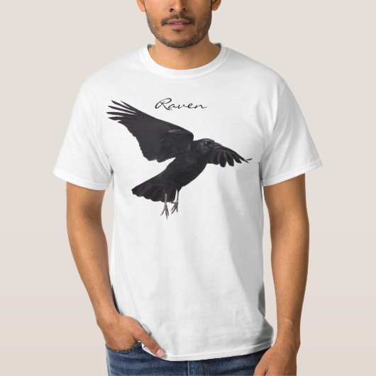 Raven飛んでいる Take-off Wildlifeアートシャツ Tシャツ (正面)