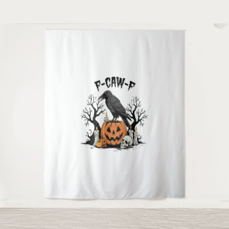 Raven、おもしろい F-Caw-F、スカルRaven、ゴシック風のカラス タペストリー