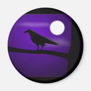 raven_イラストレーション_ベクトル_クリップアート（黒） マグネット