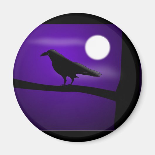 raven_イラストレーション_ベクトル_クリップアート（黒） マグネット (正面)