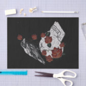 Raven、スカル&バラギフトティッシュペーパー 薄葉紙 (クラフト)