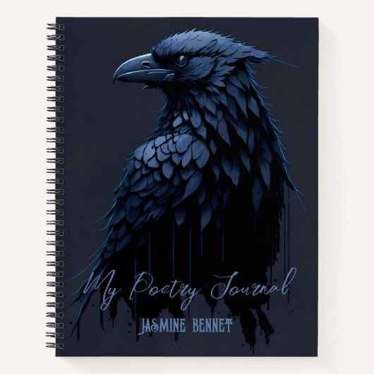 Raven パーソナライズされた Poetry Journalスパイラルノート ノートブック (正面)