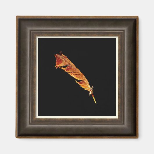 Raven 白熱［赤熱］光を放つ Feather Bird-lover Framed Artエフェク マグネット (正面)