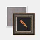 Raven 白熱［赤熱］光を放つ Feather Bird-lover Framed Artエフェク マグネット (正面/裏面)