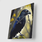 Raven 素朴 - Natures Guardian スクエア壁時計 (傾斜)