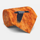 Raven 飛んでいる Corvid-lovers野生動物の写真ギフト ネクタイ (ロール)