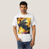 Raven & 飛んでいる Flames Raven-lover's T-Shirt Tシャツ (正面フル)