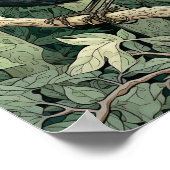 Raven Artプリント、ブラックバード、アニマルアート ポスター (角)