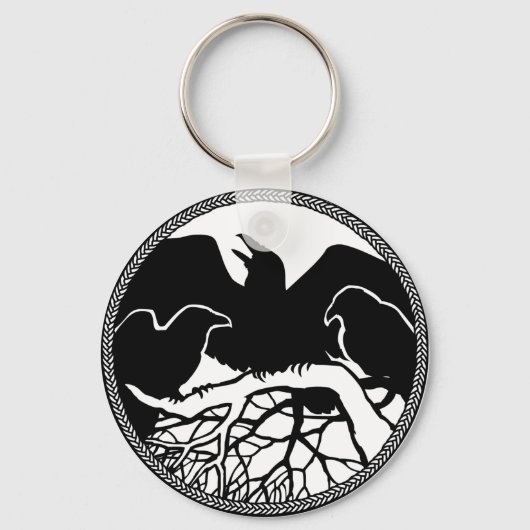 Raven Art Keychain Wildlife Crow / Raven Gives キーホルダー (正面)