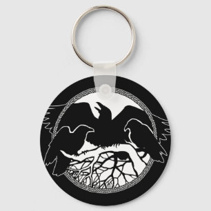 Raven Art Keychain Wildlife Crow / Raven Gives キーホルダー