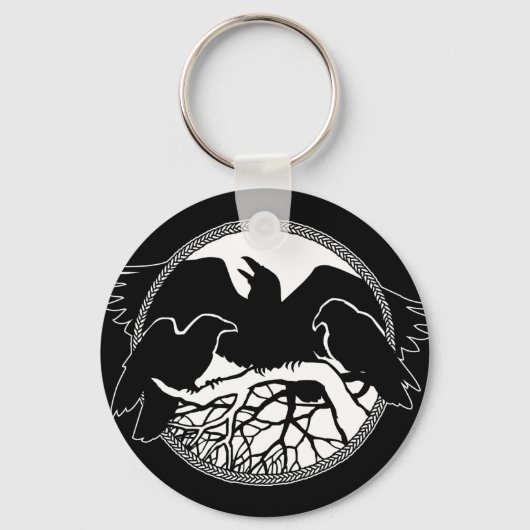 Raven Art Keychain Wildlife Crow / Raven Gives キーホルダー (正面)