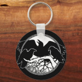 Raven Art Keychain Wildlife Crow / Raven Gives キーホルダー (正面)