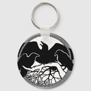 Raven Art Keychain Wildlife Crow / Raven Gives キーホルダー