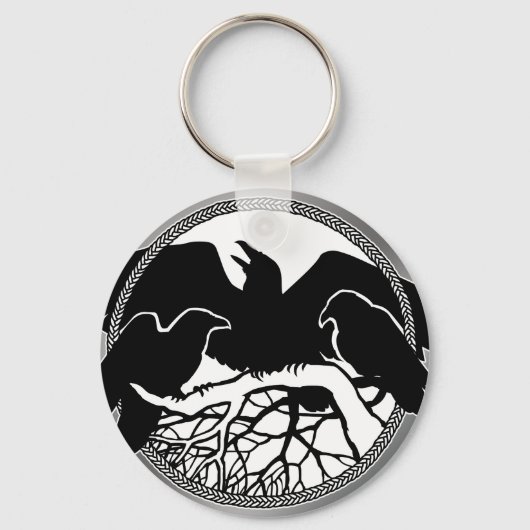 Raven Art Keychain Wildlife Crow / Raven Gives キーホルダー (正面)