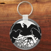 Raven Art Keychain Wildlife Crow / Raven Gives キーホルダー (正面)