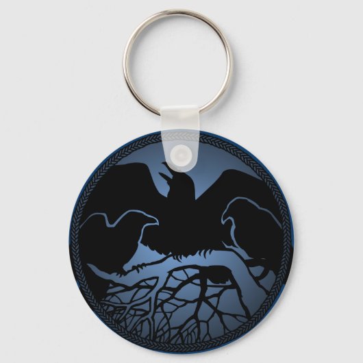 Raven Art Keychain Wildlife Crow / Raven Gives キーホルダー (正面)