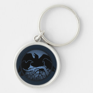 Raven Art Keychain Wildlife Crow / Raven Gives キーホルダー