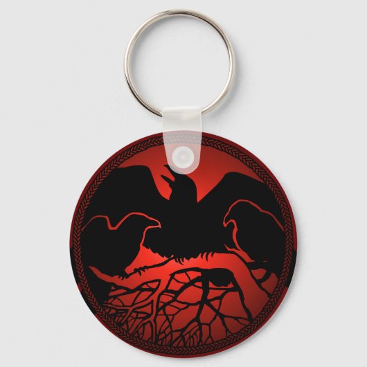 Raven Art Keychain Wildlife Crow / Raven Gives キーホルダー (正面)
